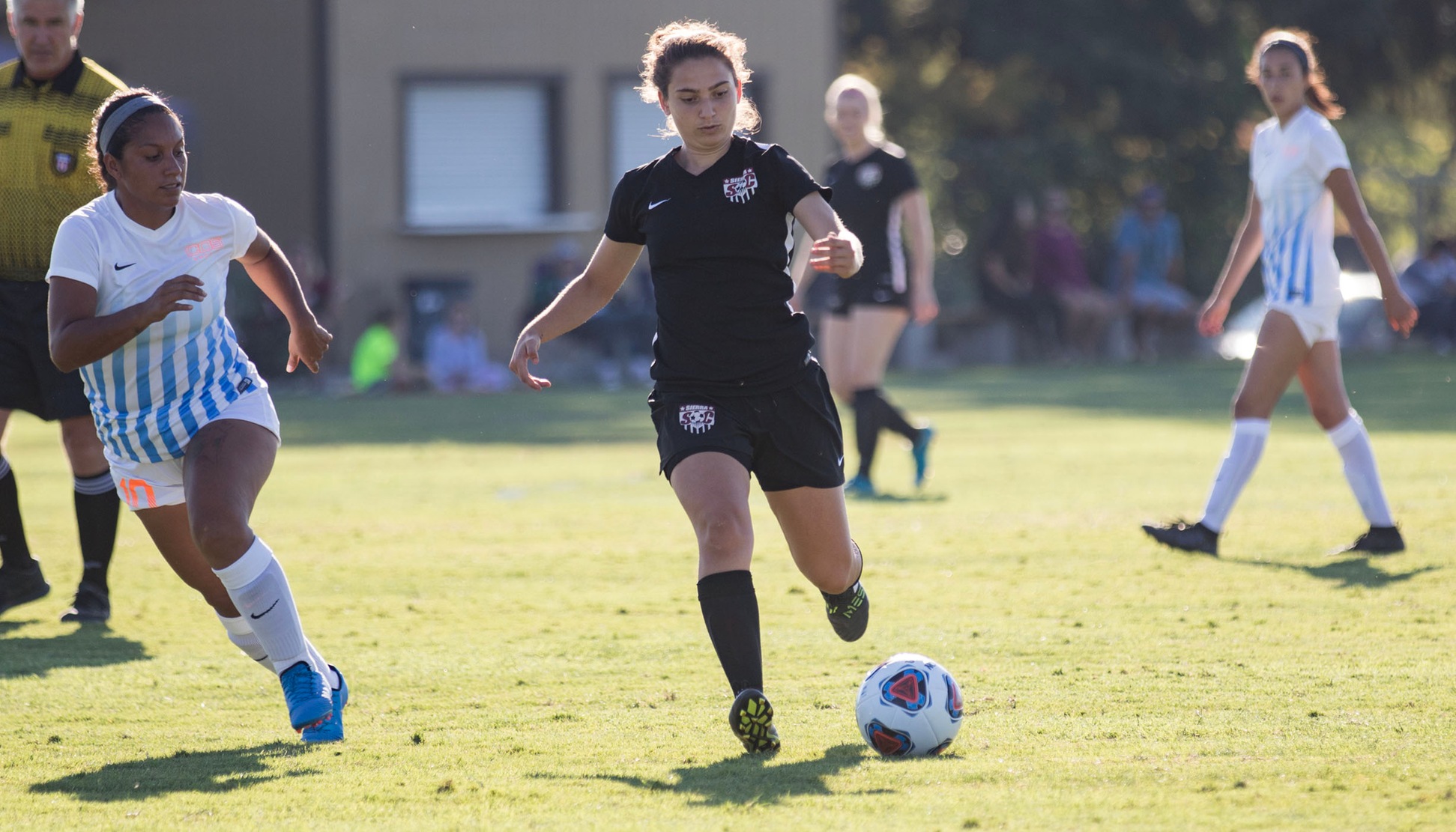 Sophomore Forward Christina Kanellou (08) scored one of the 12 goals in Sierra's 12-0 defeat of College of the Sequoias on Tuesday, August 28, 2018.