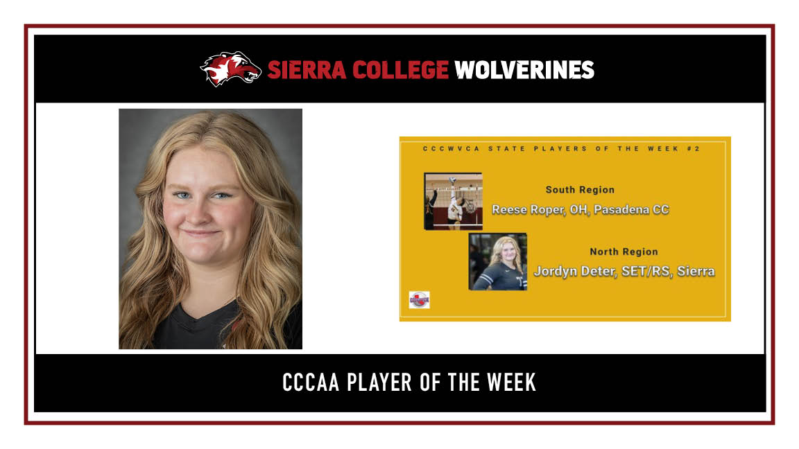 PCC's Roper, Sierra's Deter take CCCWVCA State Players of Week honors for Week #2